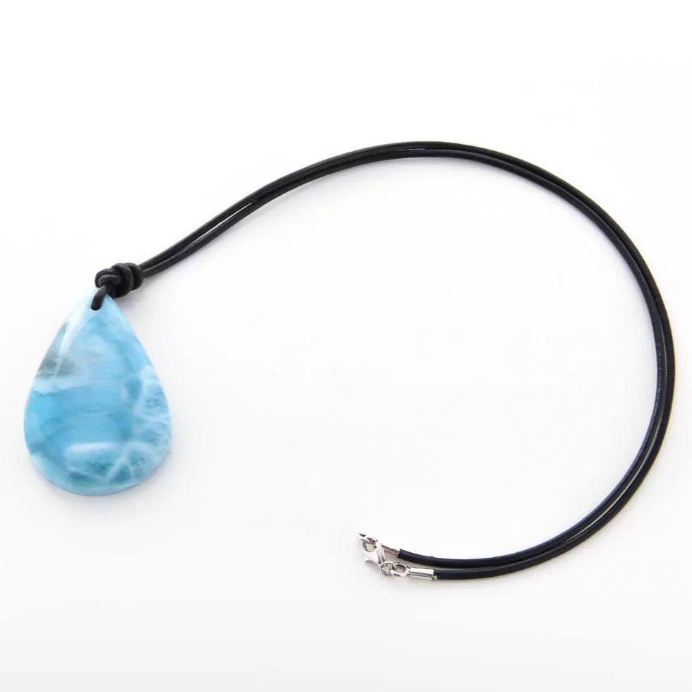 Larimar Leather Necklace Owen