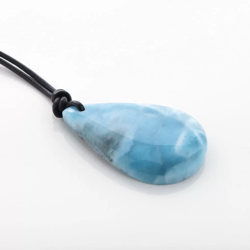 Larimar Leather Necklace Owen