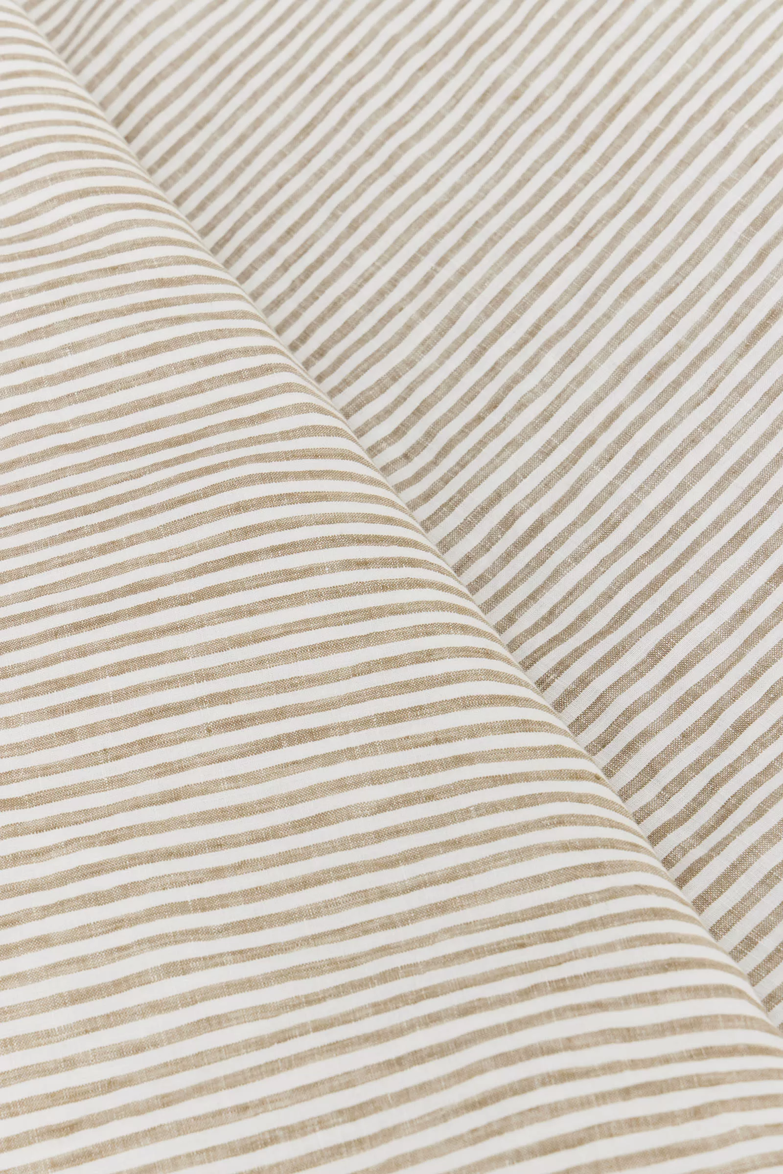 Linen Fitted Sheet Olive Stripe