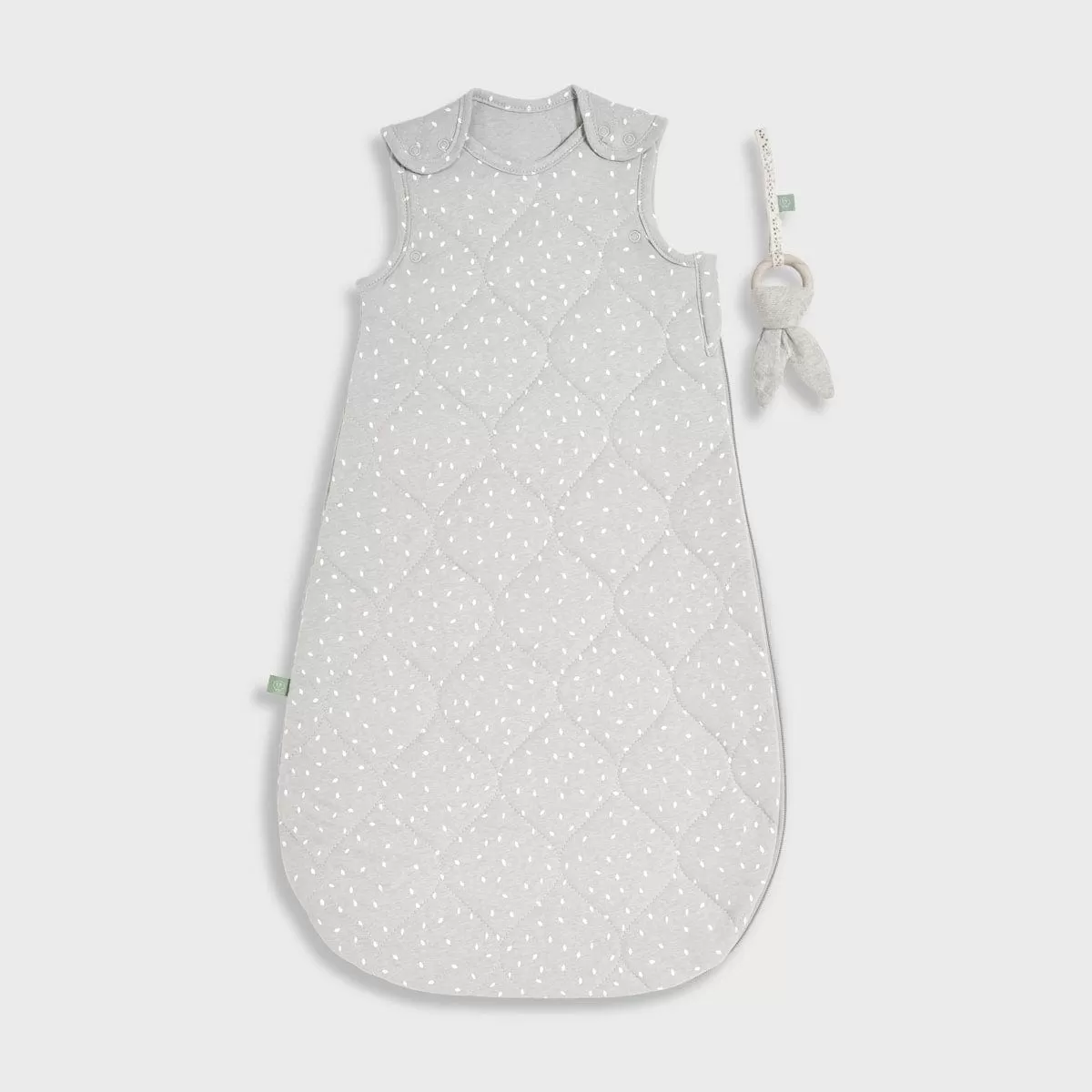 Little Green Sheep Organic Baby Sleeping Bag, 1.0 Tog - Dove Rice (6-18m)