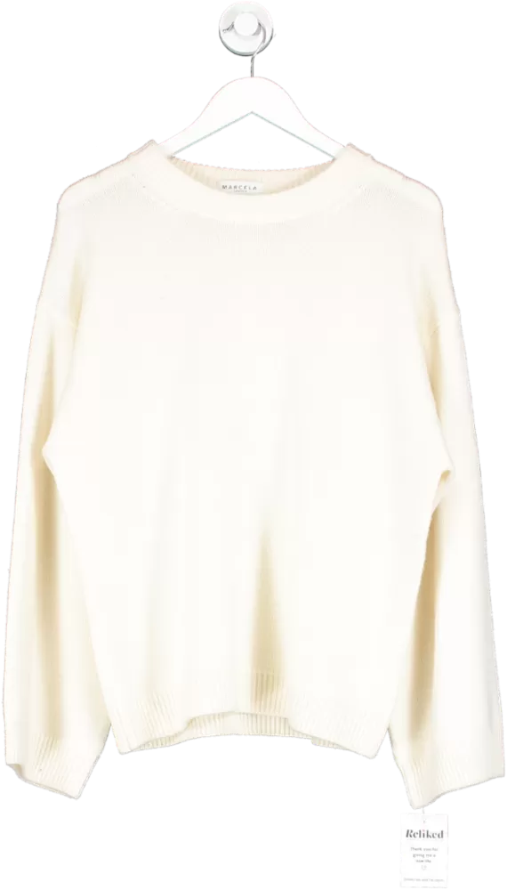 Marcela Cream Alta Cashmere Crew Neck Knit UK M