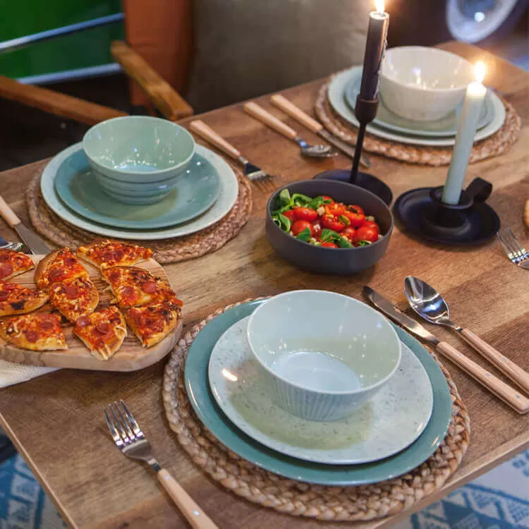 Melamine 16-Delig Servies Mix & Match Groen