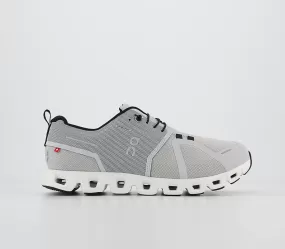 Mens On Running Cloud 5 Waterproof Glacier White Trainers