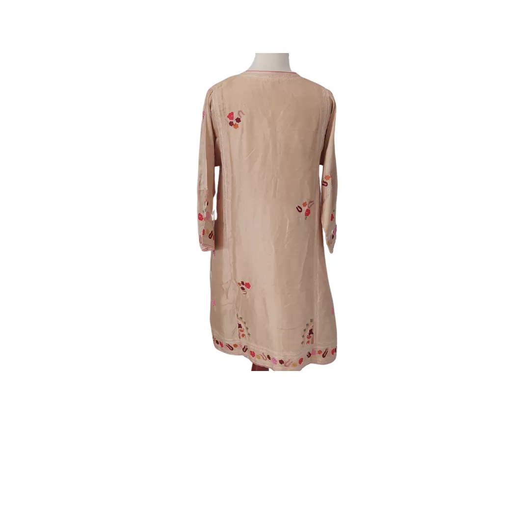 Miraka By Misha Lakhani Light Gold Silk Kurta with Dupatta | Pre Loved |