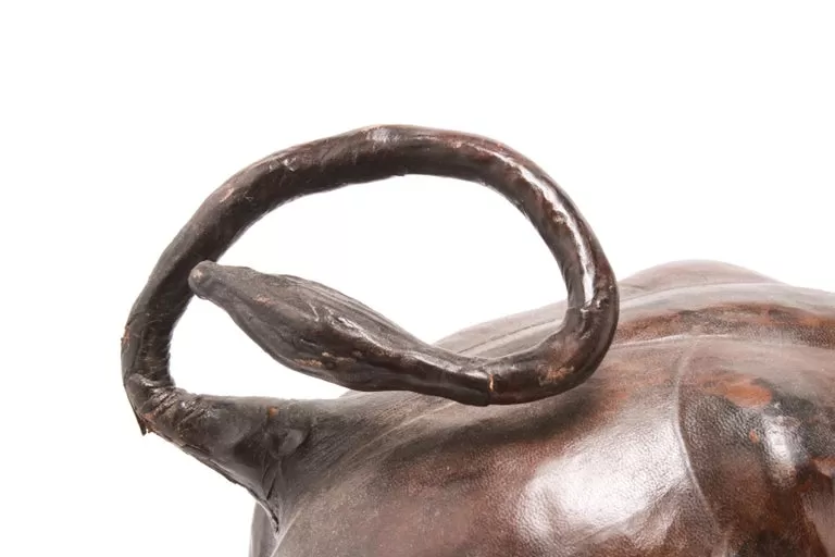 Modern Leather Clad Brahma Bull Sculpture