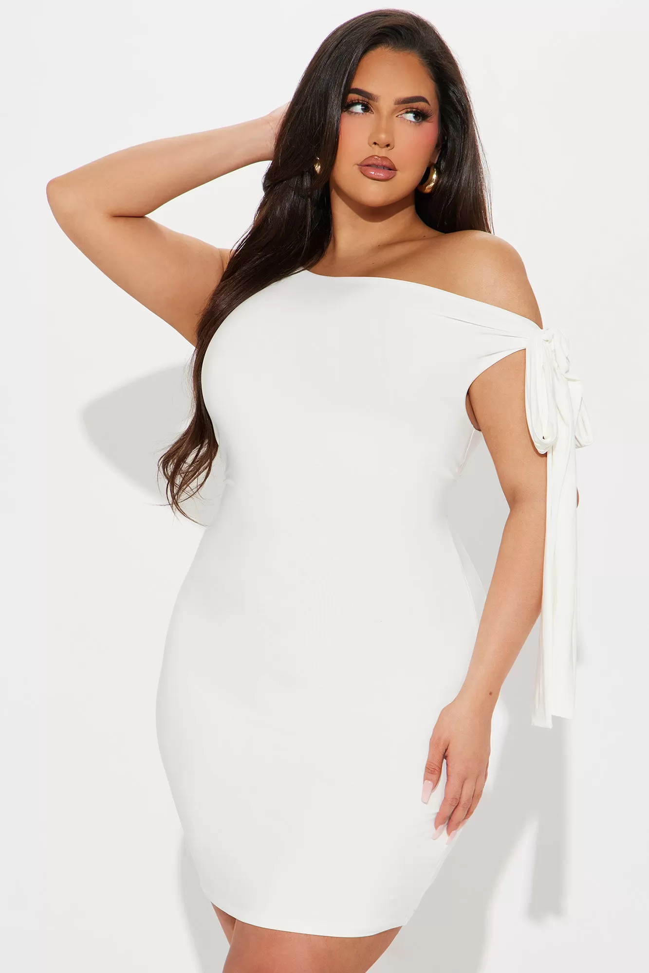 Olympia One Shoulder Mini Dress - White