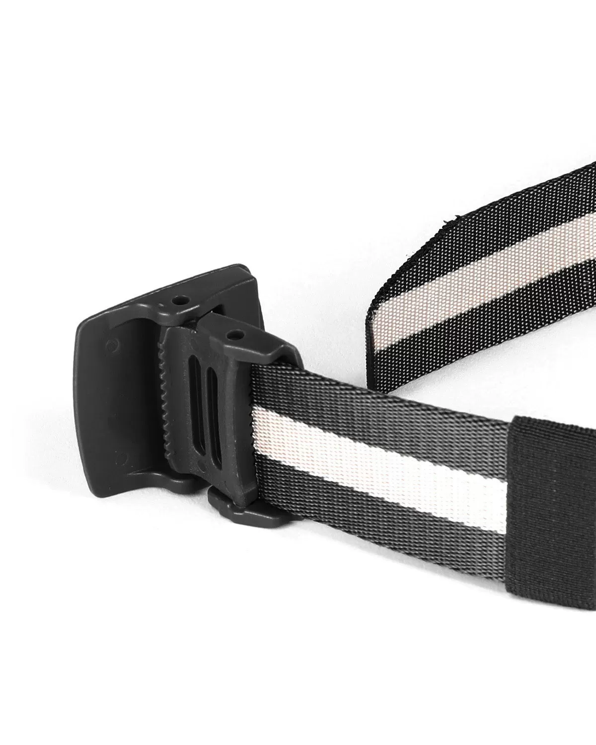 One Size Adjustable Strap Stripe Nylon Web Belt with Plastic Buckle