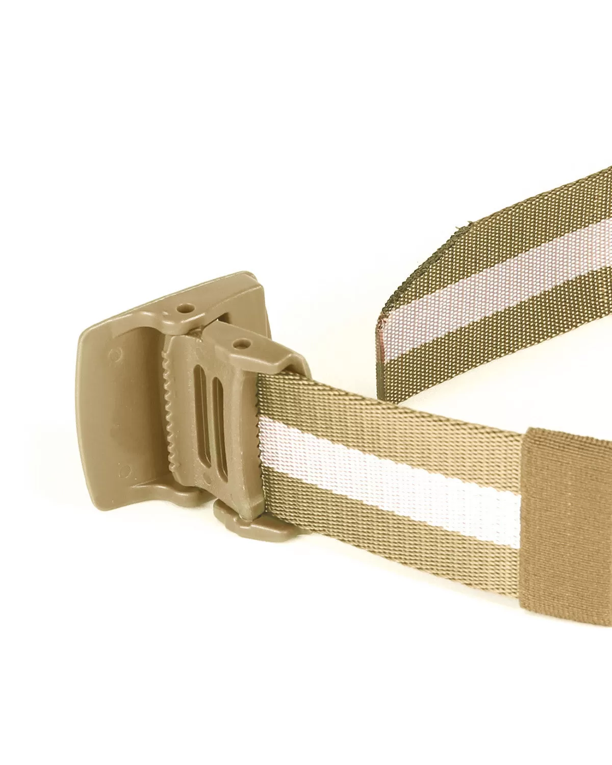 One Size Adjustable Strap Stripe Nylon Web Belt with Plastic Buckle