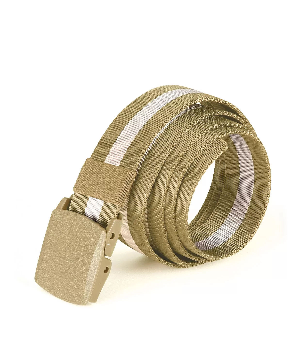 One Size Adjustable Strap Stripe Nylon Web Belt with Plastic Buckle