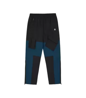 PANELLED SHELL TRACK PANTS - BLACK