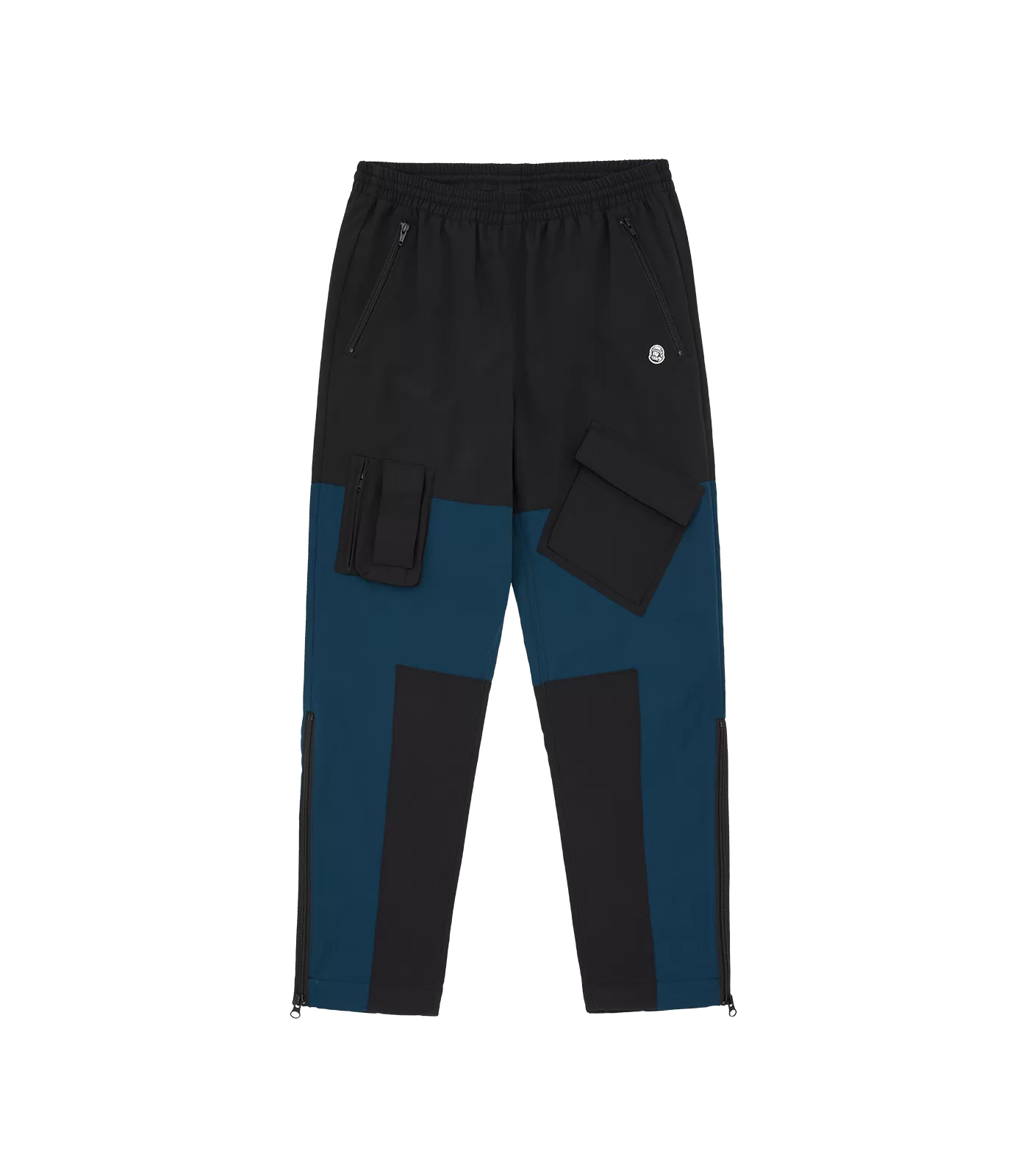 PANELLED SHELL TRACK PANTS - BLACK