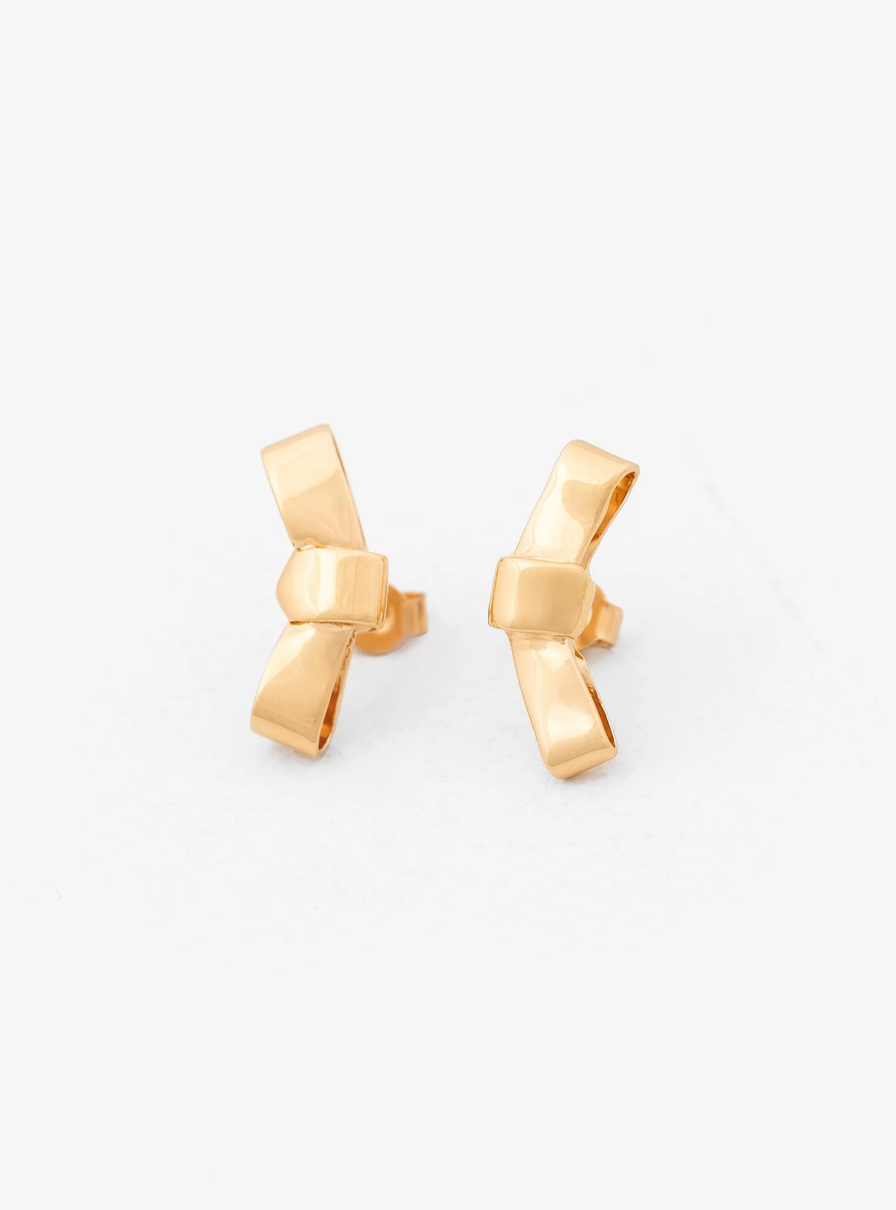 Petite Cravat Gold Earrings