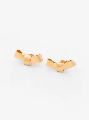 Petite Cravat Gold Earrings