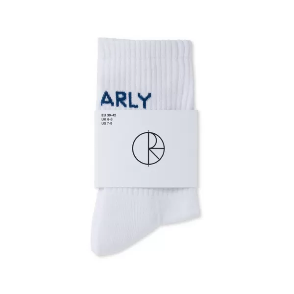 Polar Skate Co. Gnarly Huh! Rib Socks - White/Blue