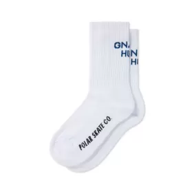 Polar Skate Co. Gnarly Huh! Rib Socks - White/Blue