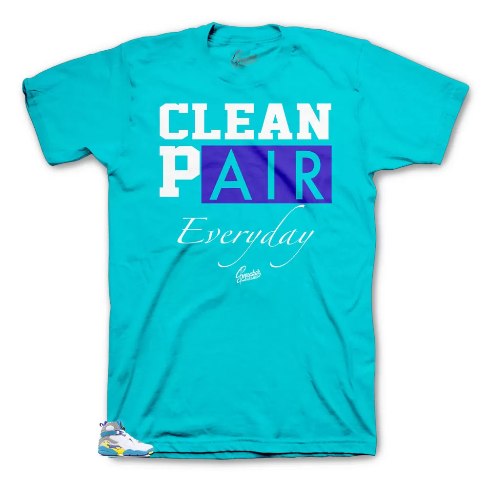 Retro 8 White Aqua Shirt - Everyday - Teal