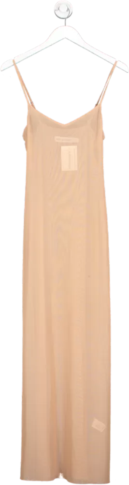 Self Portrait Nude Sheer Mesh Midi Dress UK 8