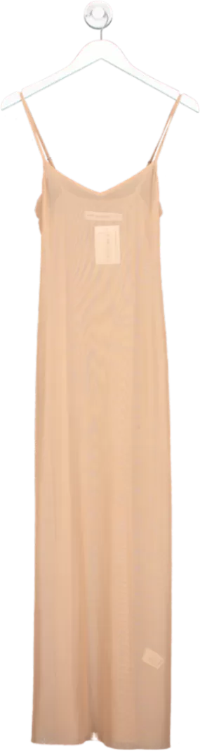 Self Portrait Nude Sheer Mesh Midi Dress UK 8