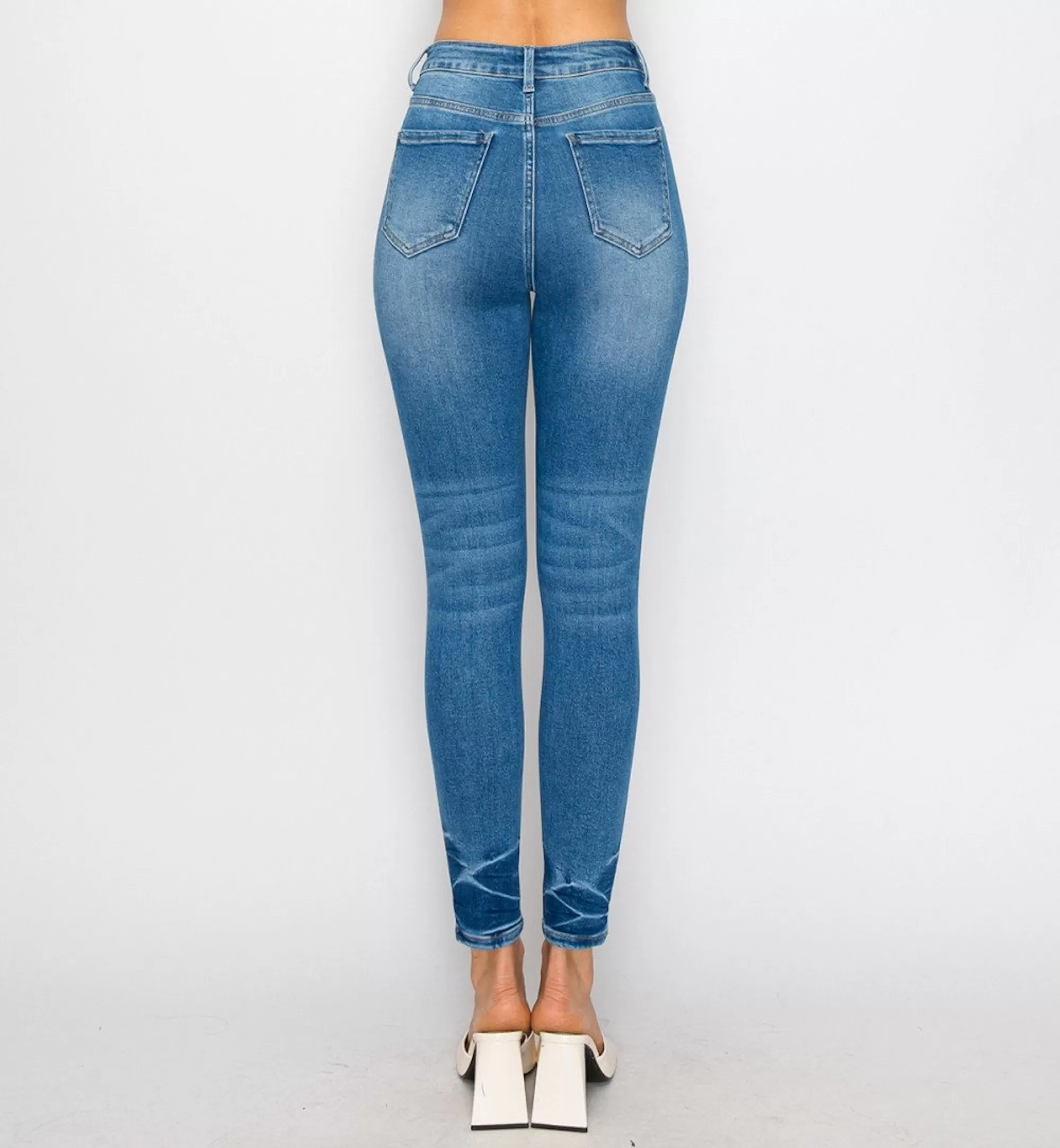 SKINNY JEANS DOBLADILLO ARRUGADO 90329