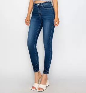 SKINNY JEANS DOBLADILLO ARRUGADO 90329