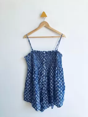 Smocked Floral Shorts Romper // Adult L