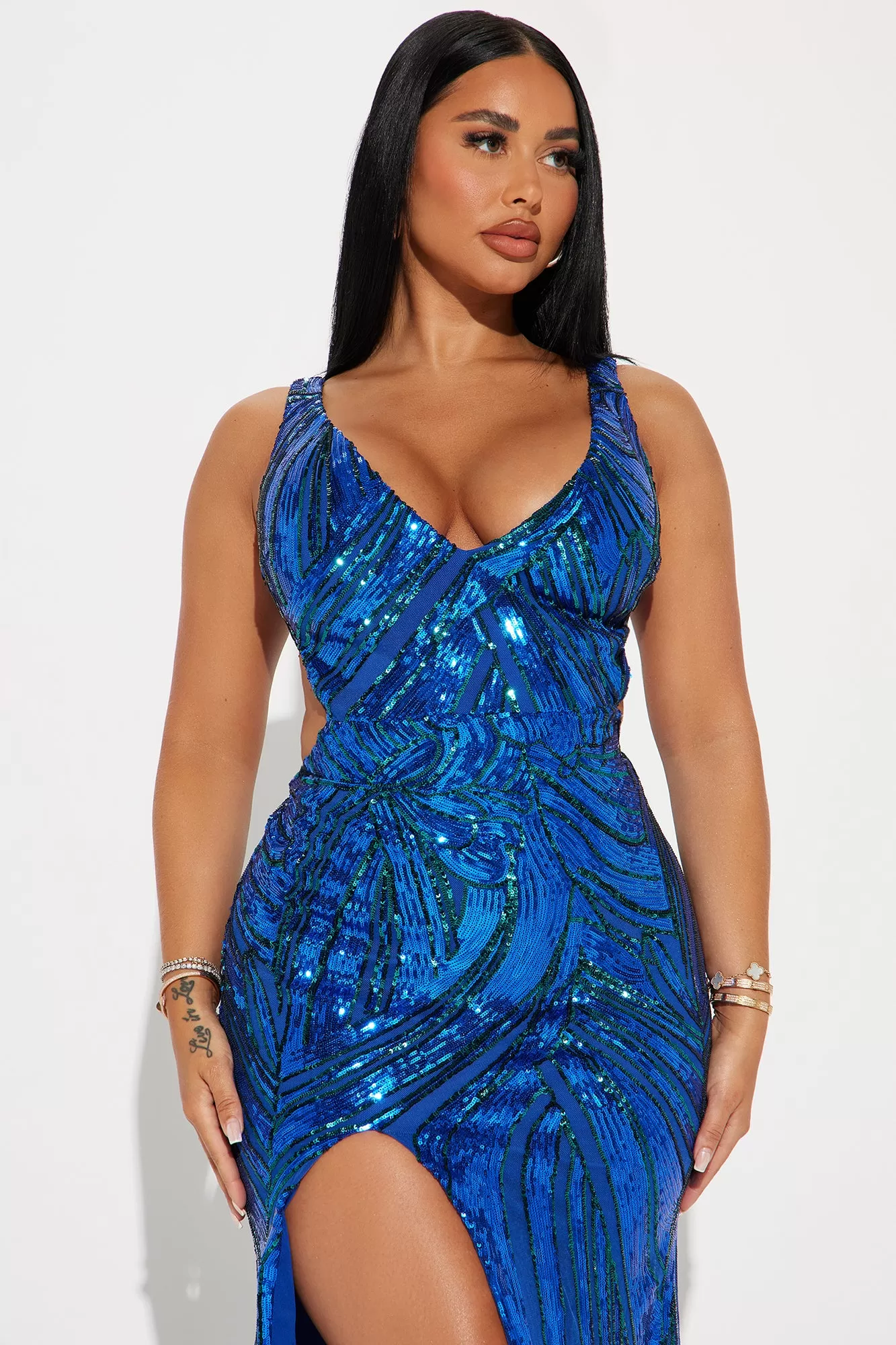 Stars And Beyond Sequin Gown - Royal