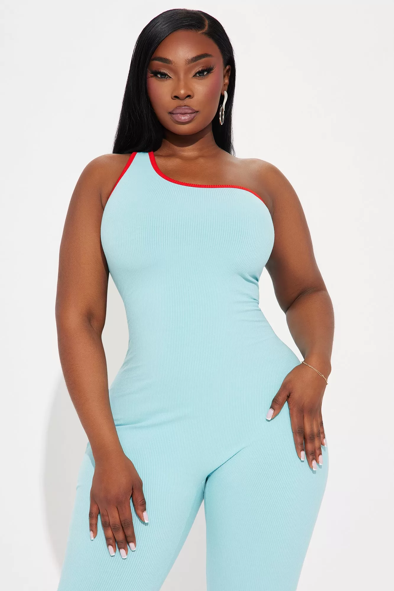 Steph Snatched Capri Jumpsuit - Turquoise/combo