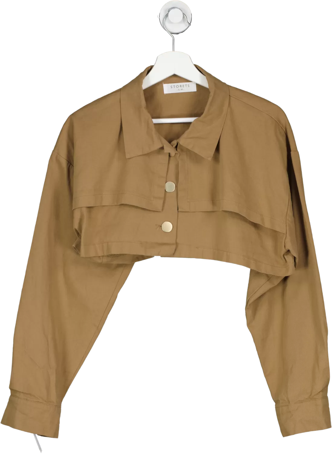 storets Brown Tiffany Cropped Trench Jacket UK S/M