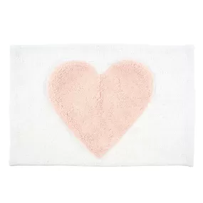 Sweetheart Bath Mat - Pink & White