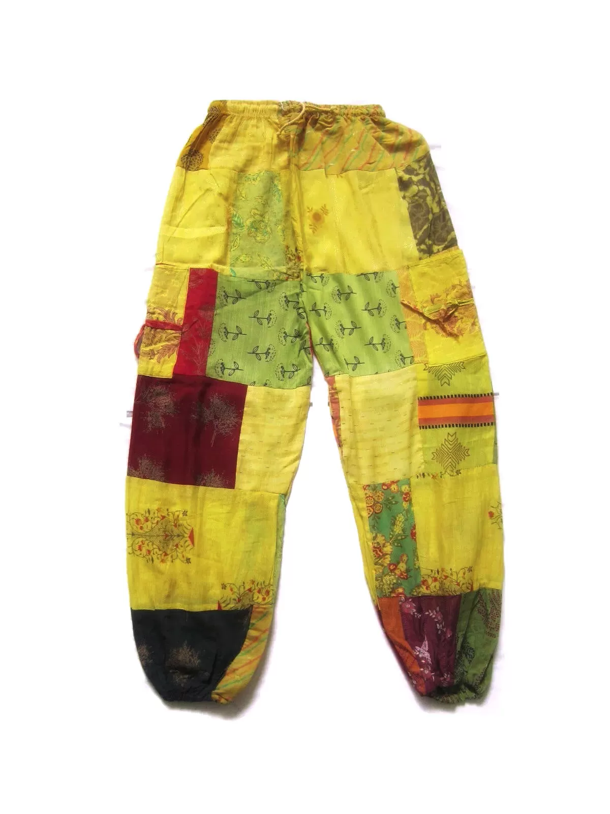 The Golden Enchanting Patchwork Harem Pants, Boho Gypsy Yoga Trousers For Her