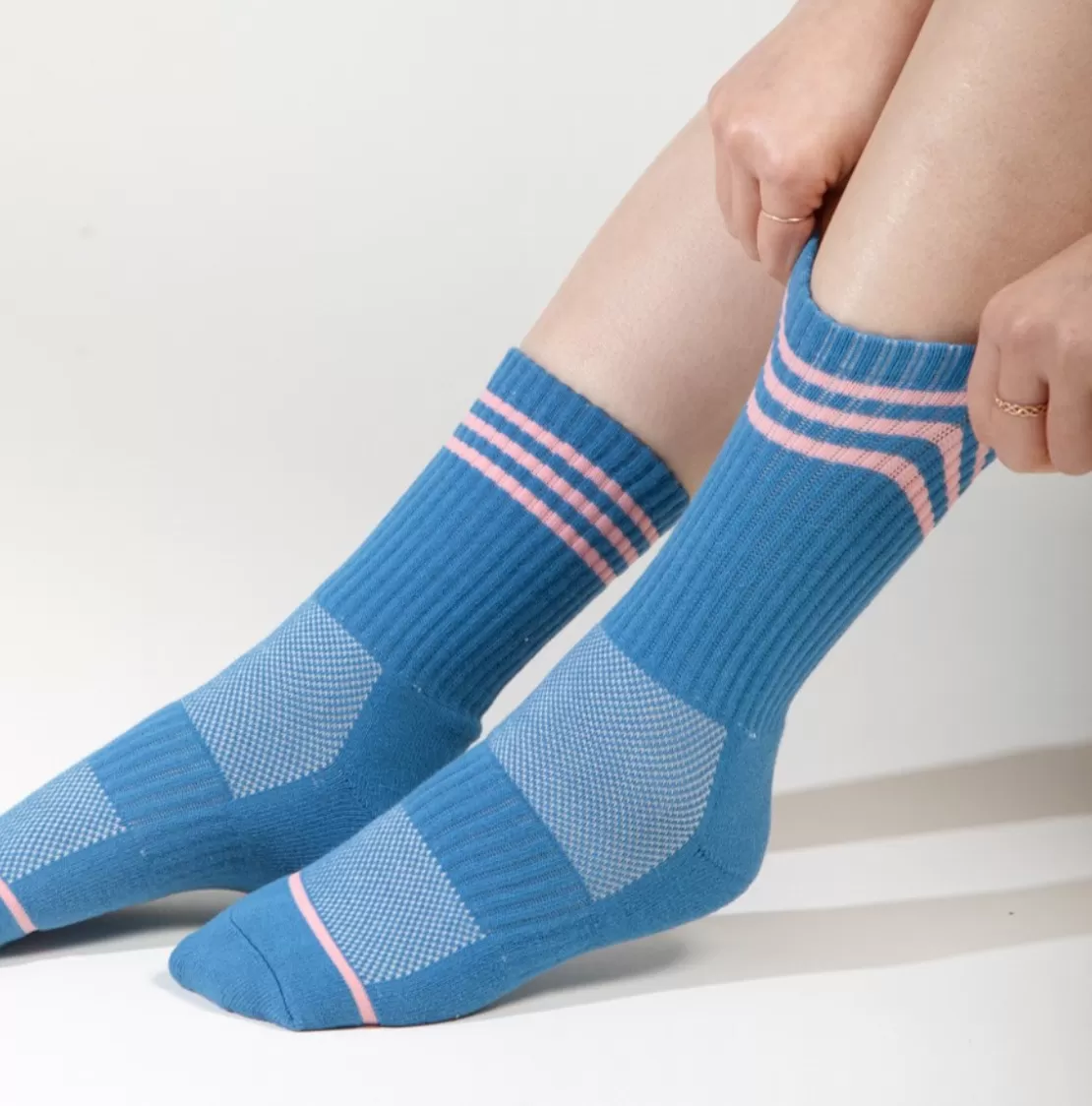 Thin-Stripe Crew Socks