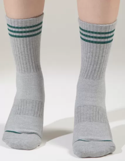 Thin-Stripe Crew Socks