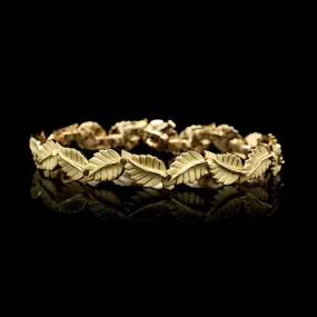 Tiffany & Co. 18K Yellow Gold Estate Leaf Motif Bracelet