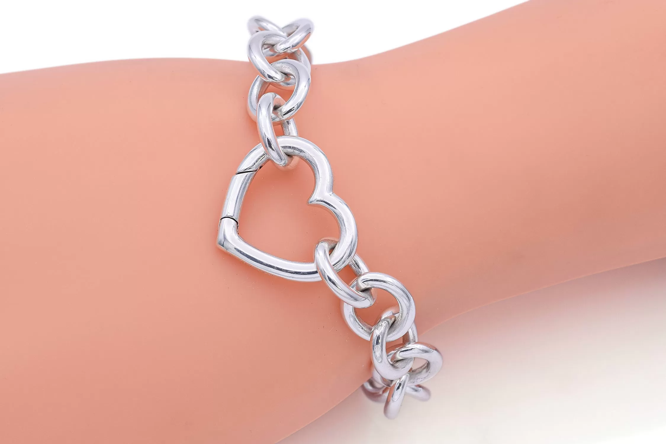 Tiffany & Co. Sterling Silver Heart Chain Bracelet