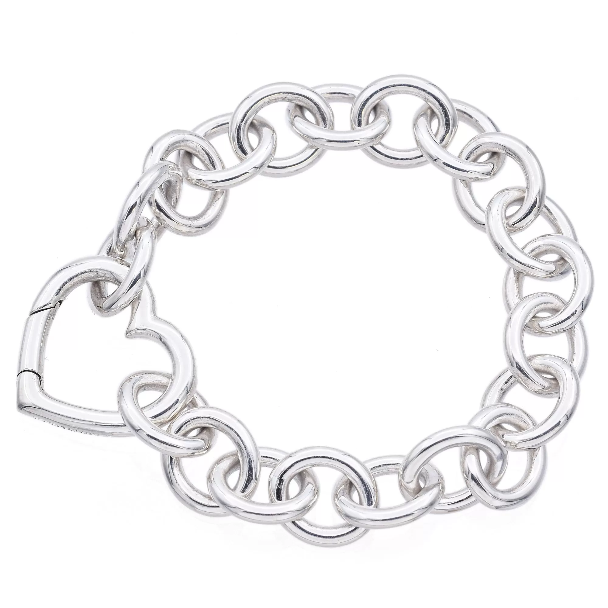 Tiffany & Co. Sterling Silver Heart Chain Bracelet