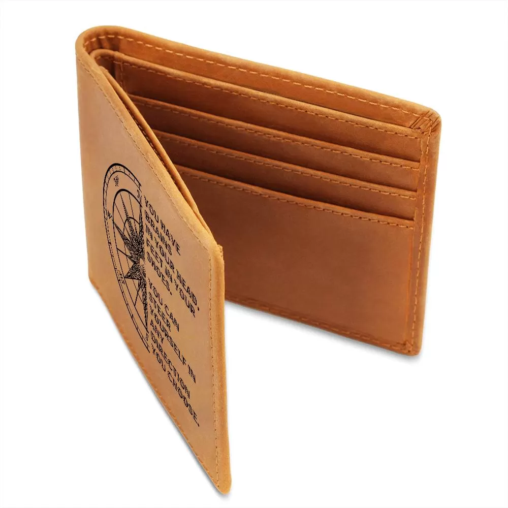 To Son Gift or Grandson Gift, Inspirational Graphic Leather Wallet, Steer Yourself in any Direction