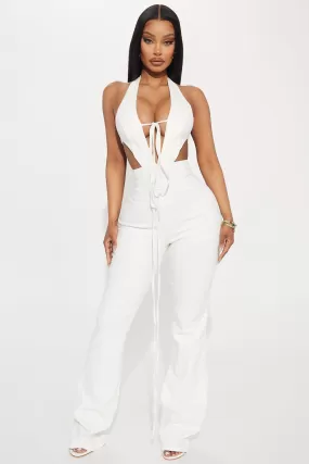 Trips To Nashville Denim Jumpsuit - White