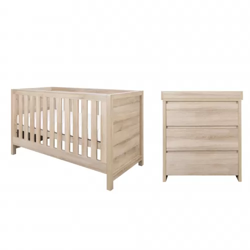 Tutti Bambini Modena 2 Piece Room Set  (Cot Bed & Changer) Oak