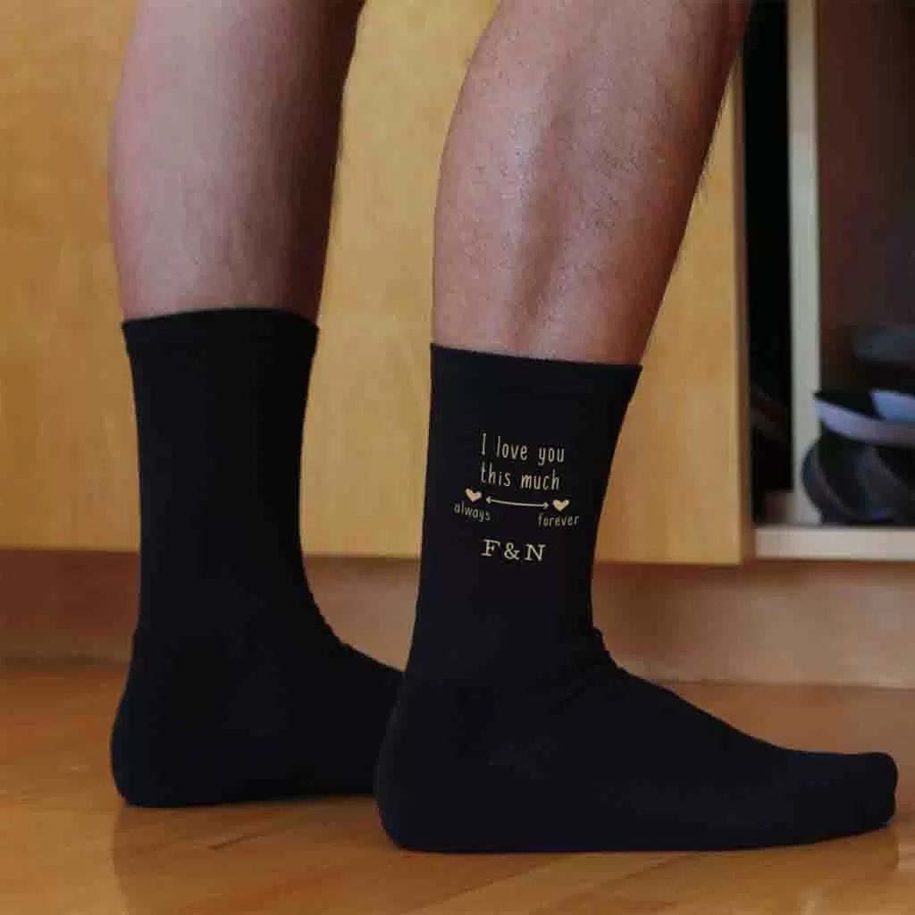 Two Year Anniversary Personalized Cotton Socks for Husband