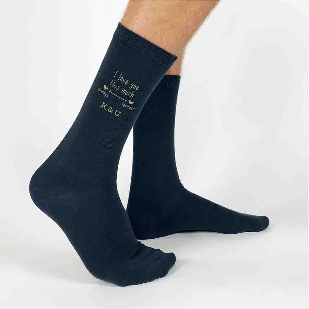 Two Year Anniversary Personalized Cotton Socks for Husband