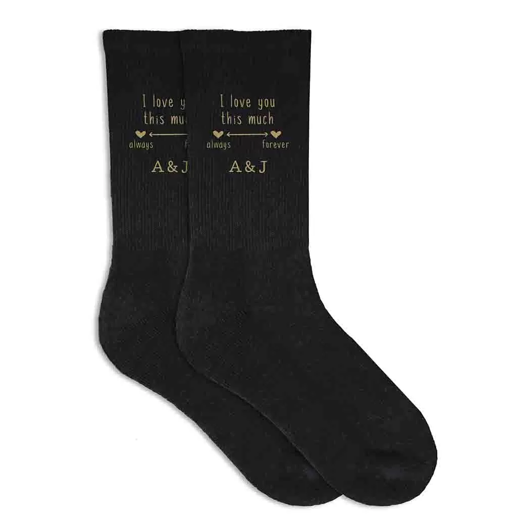 Two Year Anniversary Personalized Cotton Socks for Husband