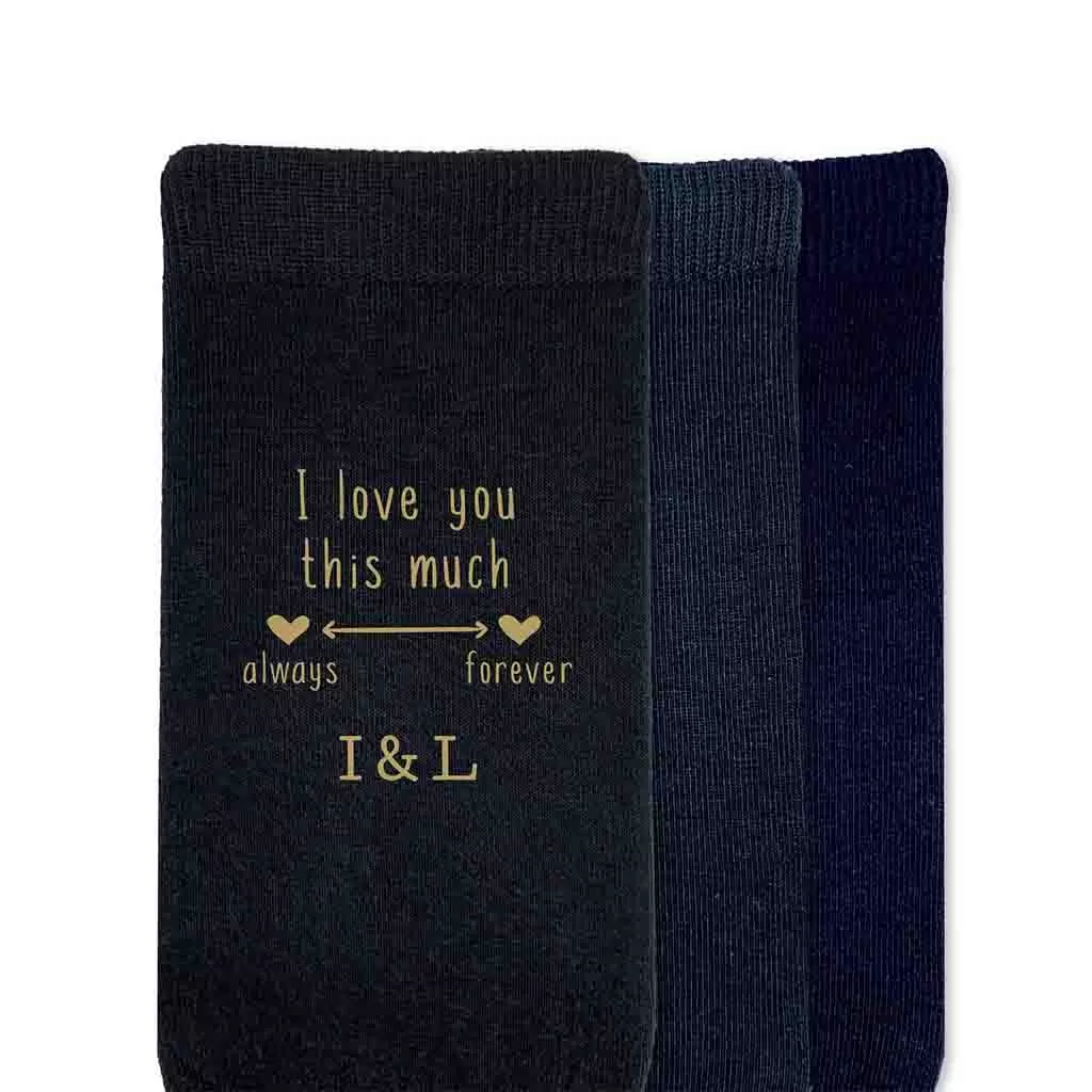 Two Year Anniversary Personalized Cotton Socks for Husband