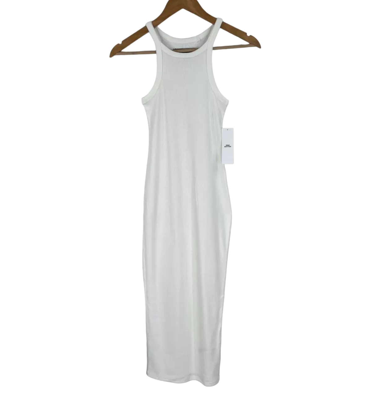 Urban Outfitters White Ribbed Sleeveless Dress XL UK