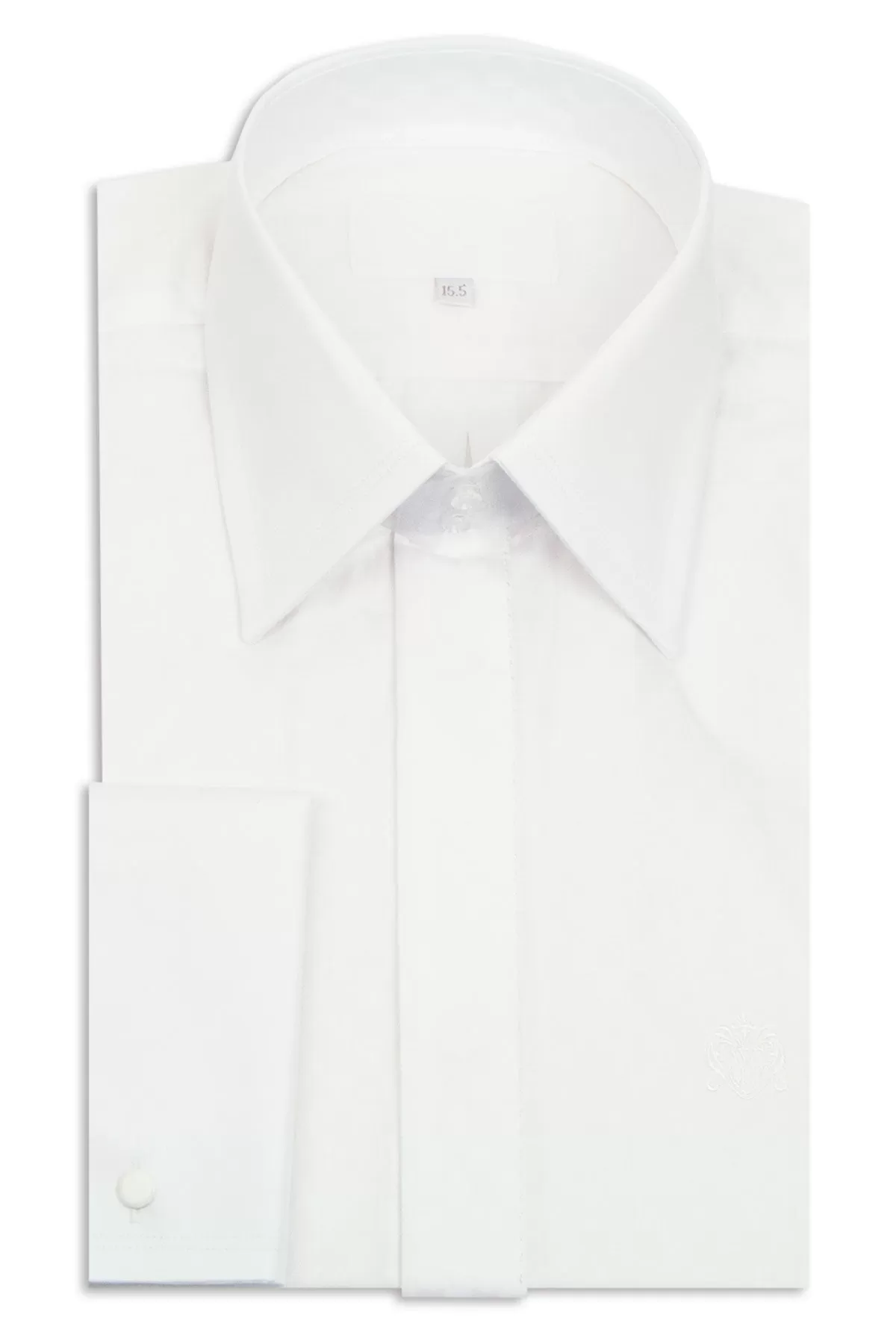 White Check Squared Forward Point Collar Shirt