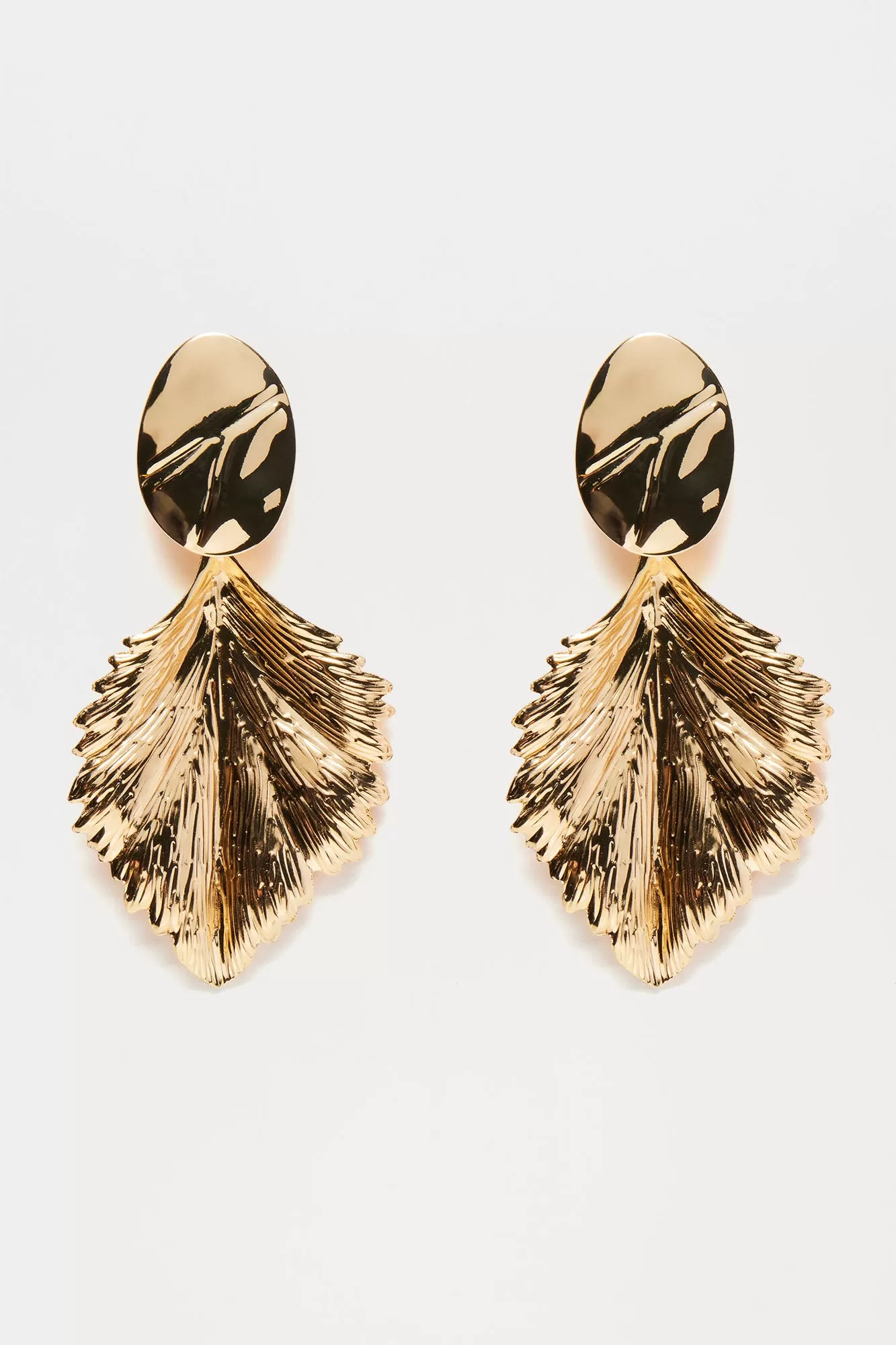 Wild Leaf Earrings - Gold