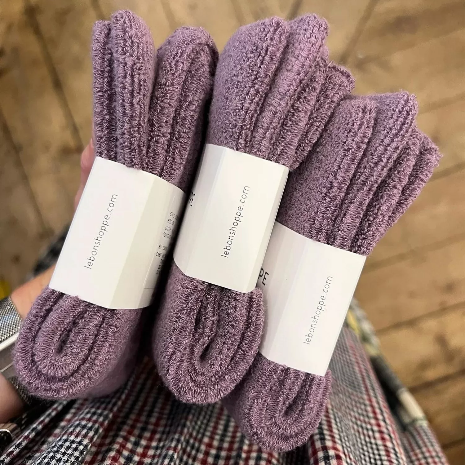 Womens Cotton Terry Cloud Socks - Plum