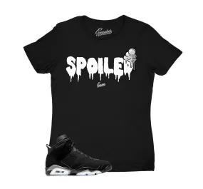 Womens Metallic Silver 6 Shirt - Spoiled - Black